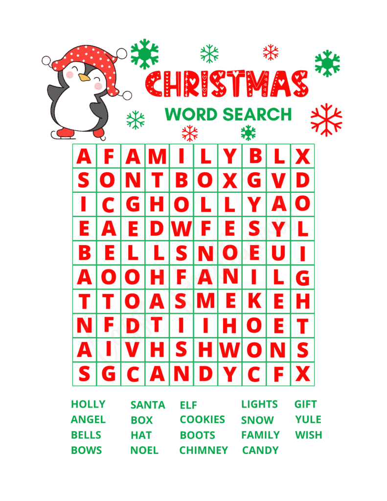 6 fun christmas word search free printables - cassie smallwood